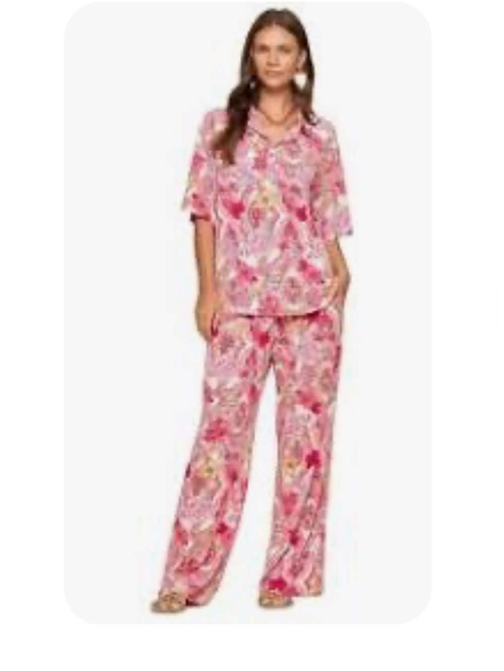Scarlett Pink Floral Short-Sleeve Set
